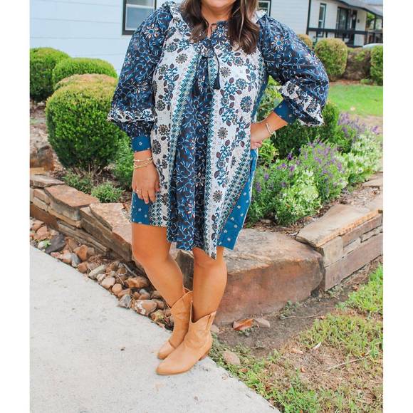 NEW CLEOBELLA yalena mini dress in blue - Picture 1 of 4
